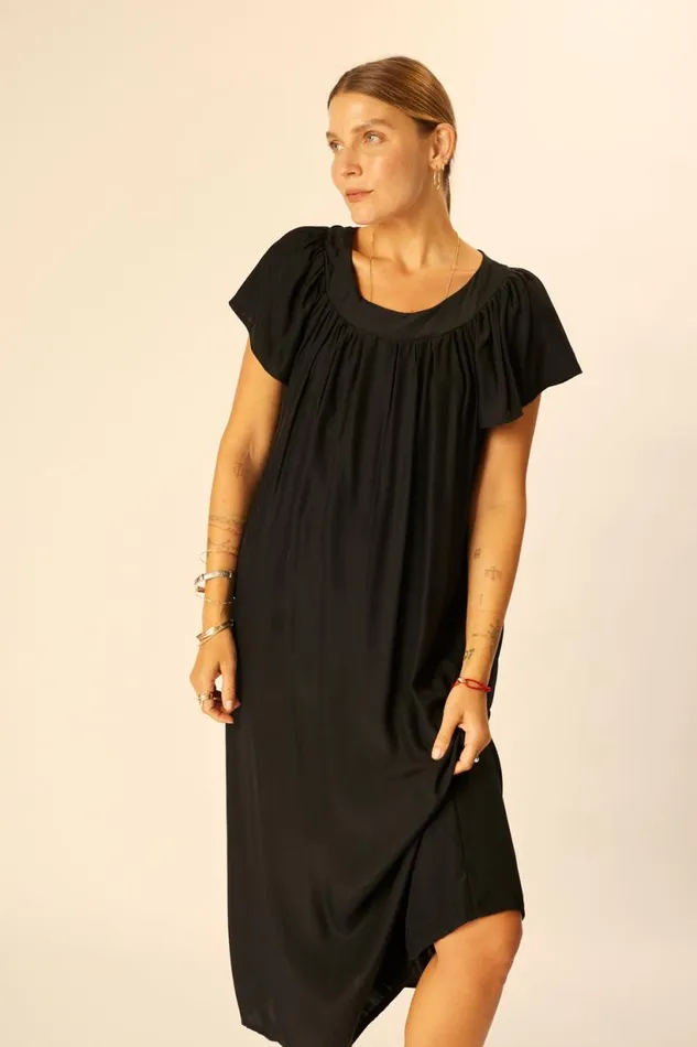 Natalie Martin SIENNA DRESS Black Silk Shop Dresses