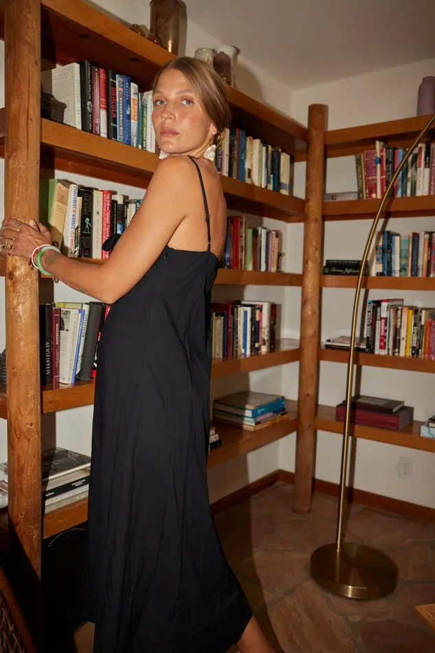 Natalie Martin SOPHIE DRESS Black Silk Shop Dresses
