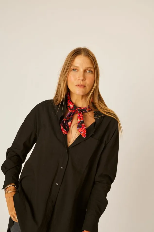 Natalie Martin SQUARE SCARF Silk Watercolor Onyx Shop Accessories