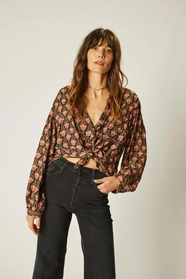 Natalie Martin TOLAN SHIRT Tulip Kamari Black Shop Tops