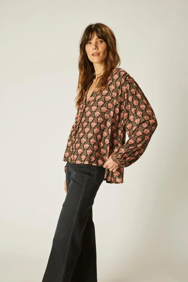 Natalie Martin TOLAN SHIRT Tulip Kamari Black Shop Tops
