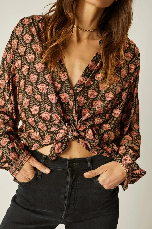 Natalie Martin TOLAN SHIRT Tulip Kamari Black Shop Tops