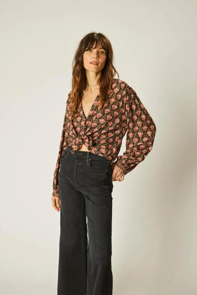 Natalie Martin TOLAN SHIRT Tulip Kamari Black Shop Tops