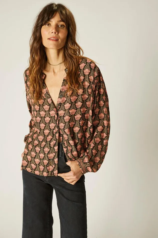 Natalie Martin TOLAN SHIRT Tulip Kamari Black Shop Tops