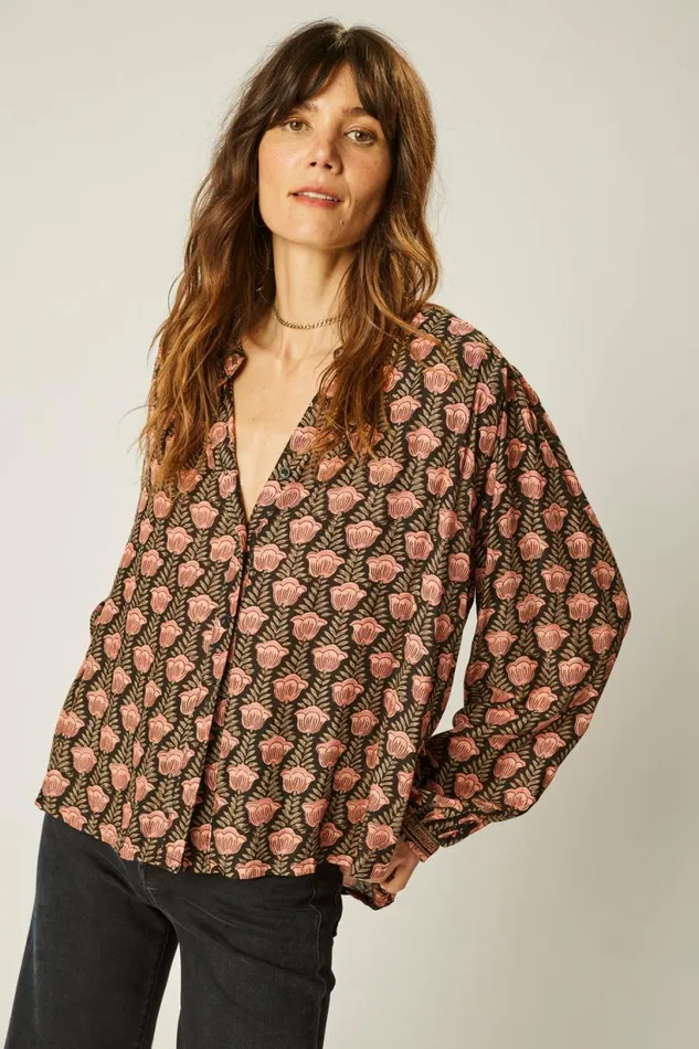 Natalie Martin TOLAN SHIRT Tulip Kamari Black Shop Tops