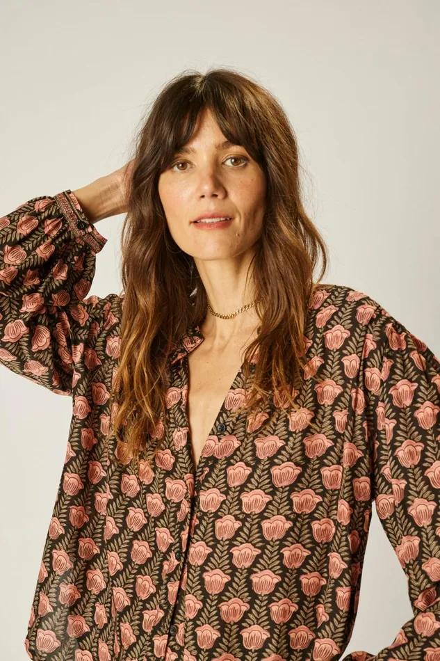 Natalie Martin TOLAN SHIRT Tulip Kamari Black Shop Tops