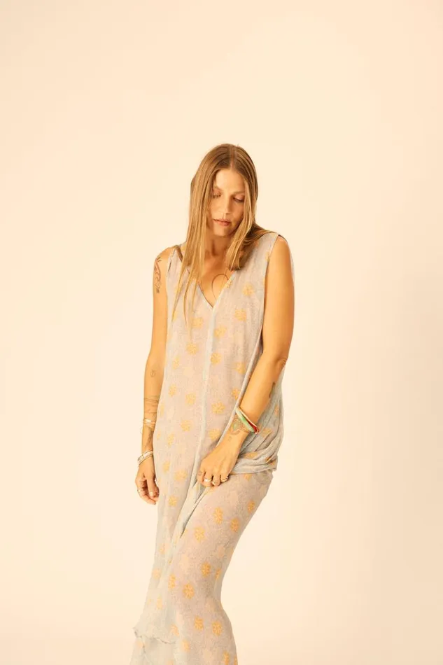 Natalie Martin TOVA MAXI Snowflake Tangerine Shop Dresses