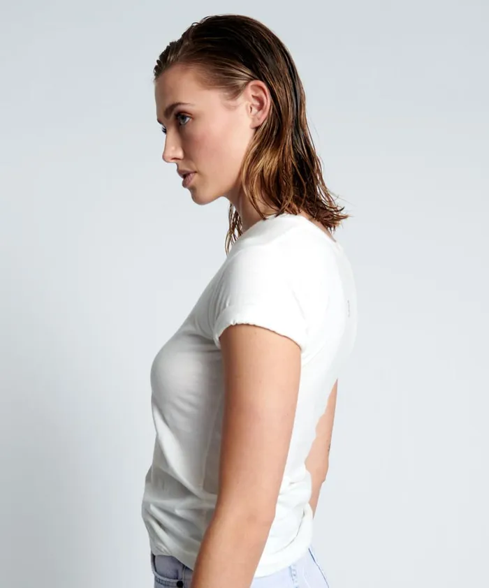 NATURAL WHITE BOWER BIRD ORGANIC FITTED TEE Women One Teaspoon Tops NATURAL WHITE BOWER BIRD ORGANIC FITTED TEE Women One Teaspoon Tops