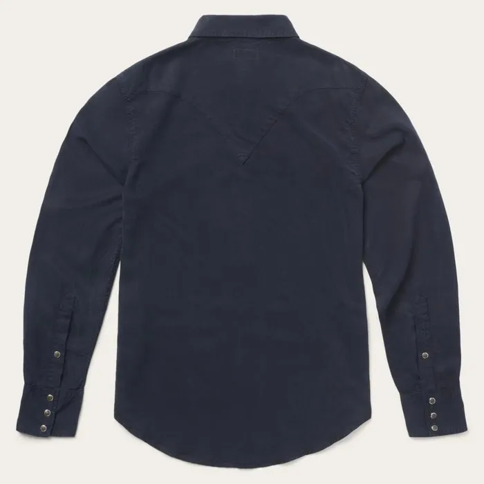 Navy Twill Shirt Blue Men Stetson Modern Cut