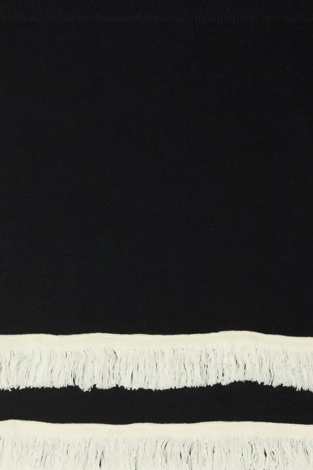 Never Fully Dressed Black And Cream Fringe Jake Skirt Women Knitwear