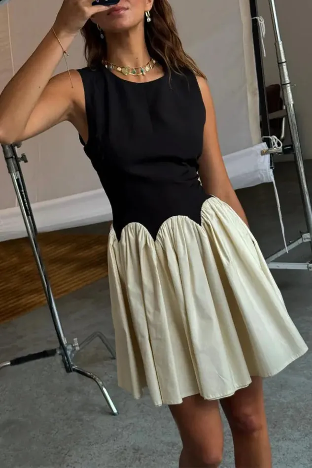 Never Fully Dressed Black And Cream Mini Monika Dress Women Summer Somewhere