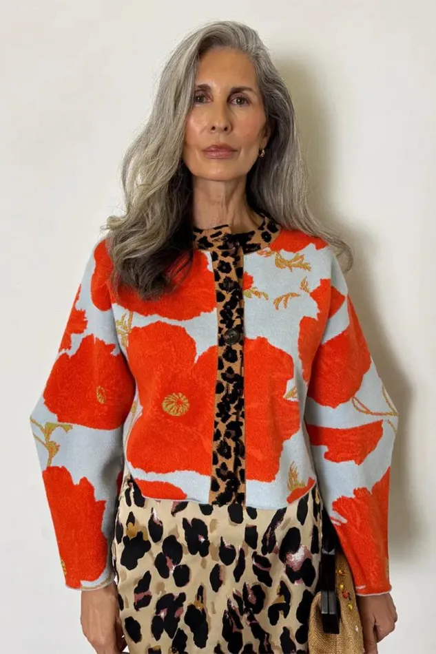Never Fully Dressed Blue Poppy Cardigan Women Knitwear