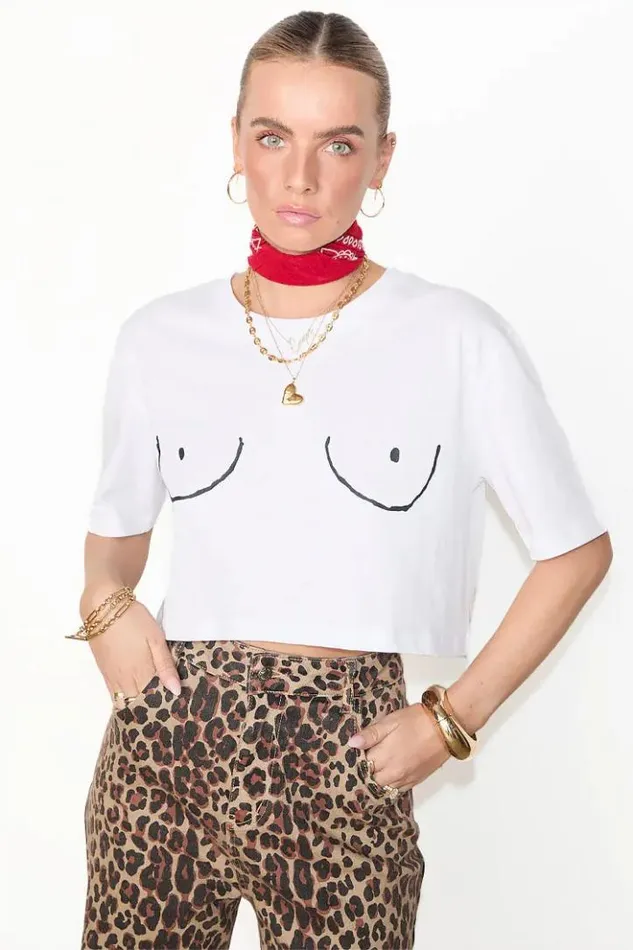 Never Fully Dressed Boob Crop Tshirt Women Tops and TShirts