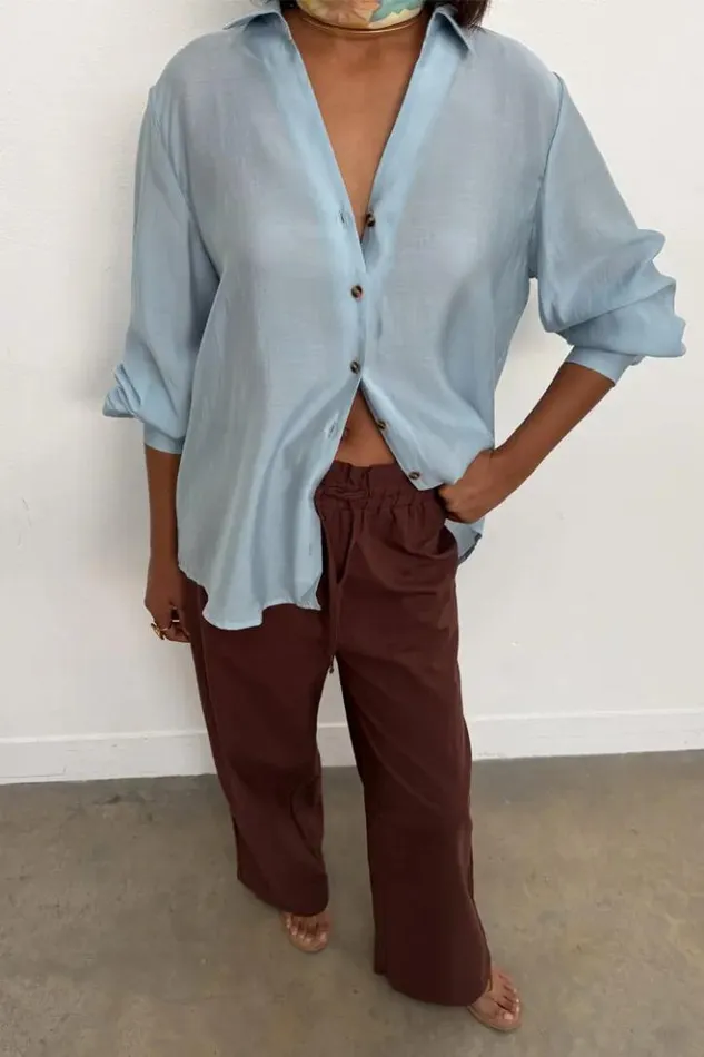 Never Fully Dressed Brown Cotton Linen Demi Trouser Women Newness