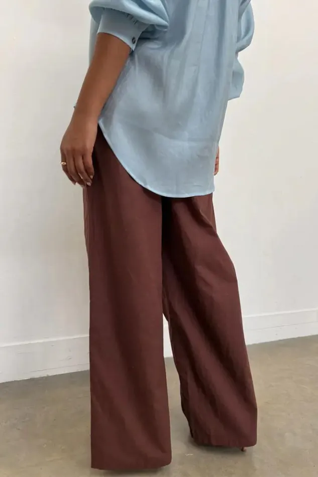Never Fully Dressed Brown Cotton Linen Demi Trouser Women Newness