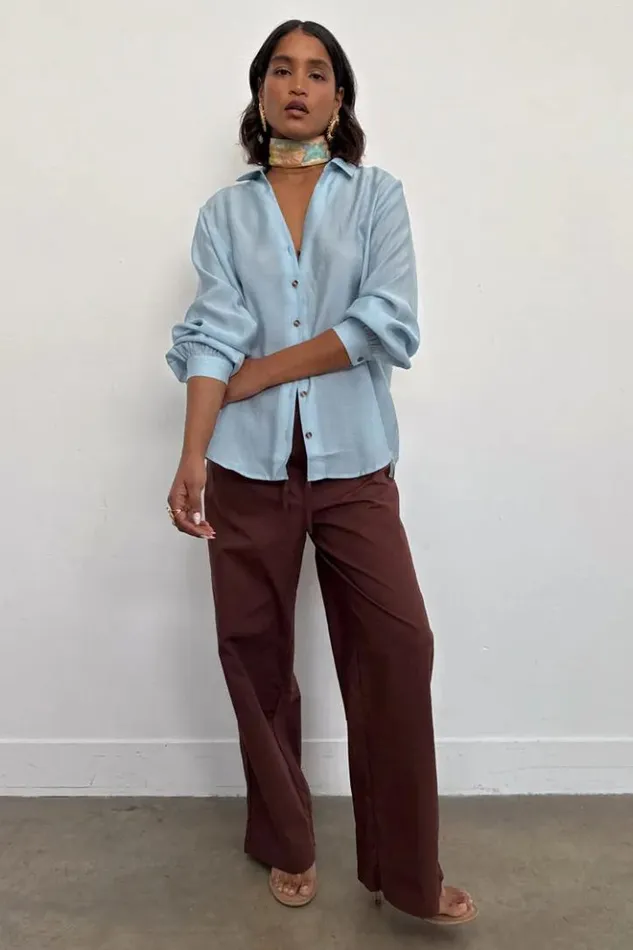 Never Fully Dressed Brown Cotton Linen Demi Trouser Women Newness