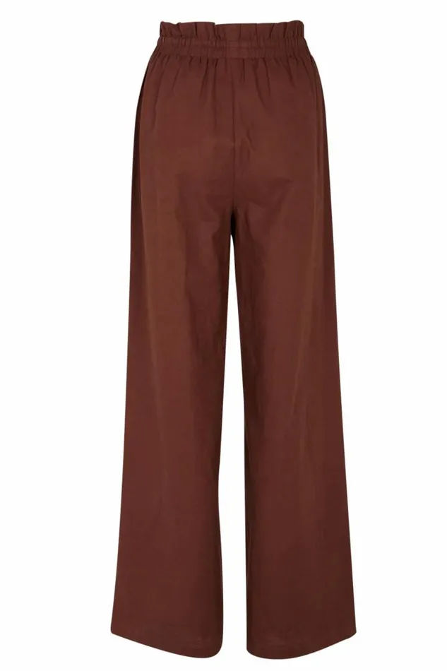 Never Fully Dressed Brown Cotton Linen Demi Trouser Women Newness