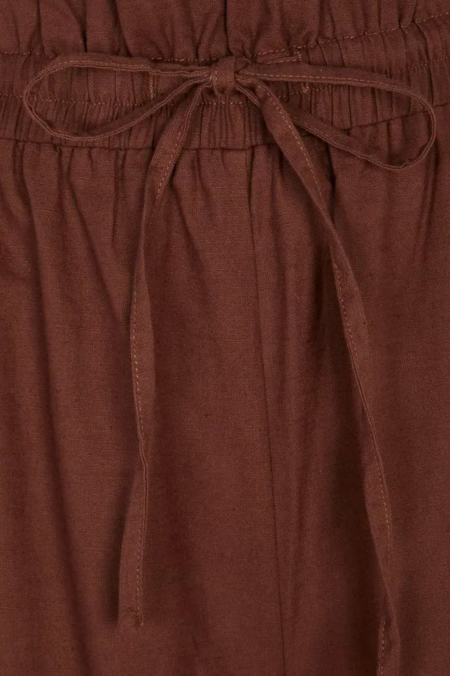 Never Fully Dressed Brown Cotton Linen Demi Trouser Women Newness