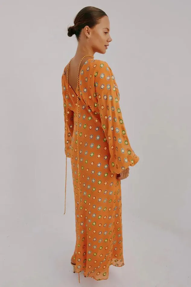 Never Fully Dressed Coral Multi Foil Emma Dress Petite Women Petite