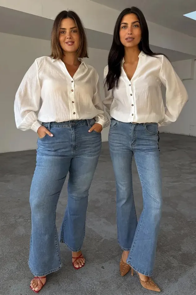 Never Fully Dressed Denim Flare Scallop Jean Women Newness