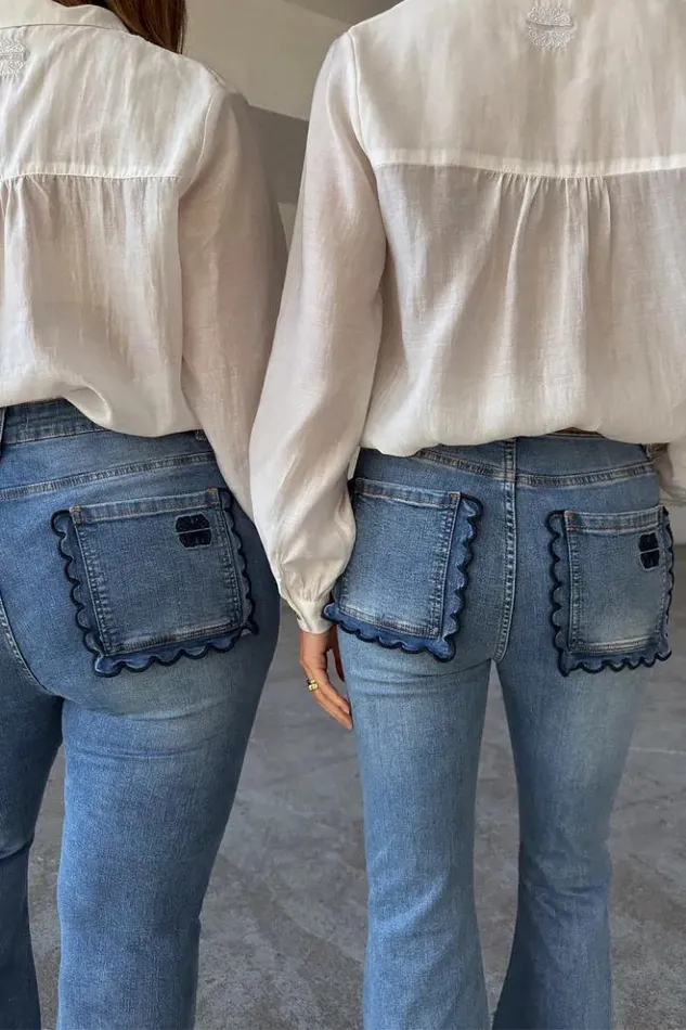 Never Fully Dressed Denim Flare Scallop Jean Women Newness