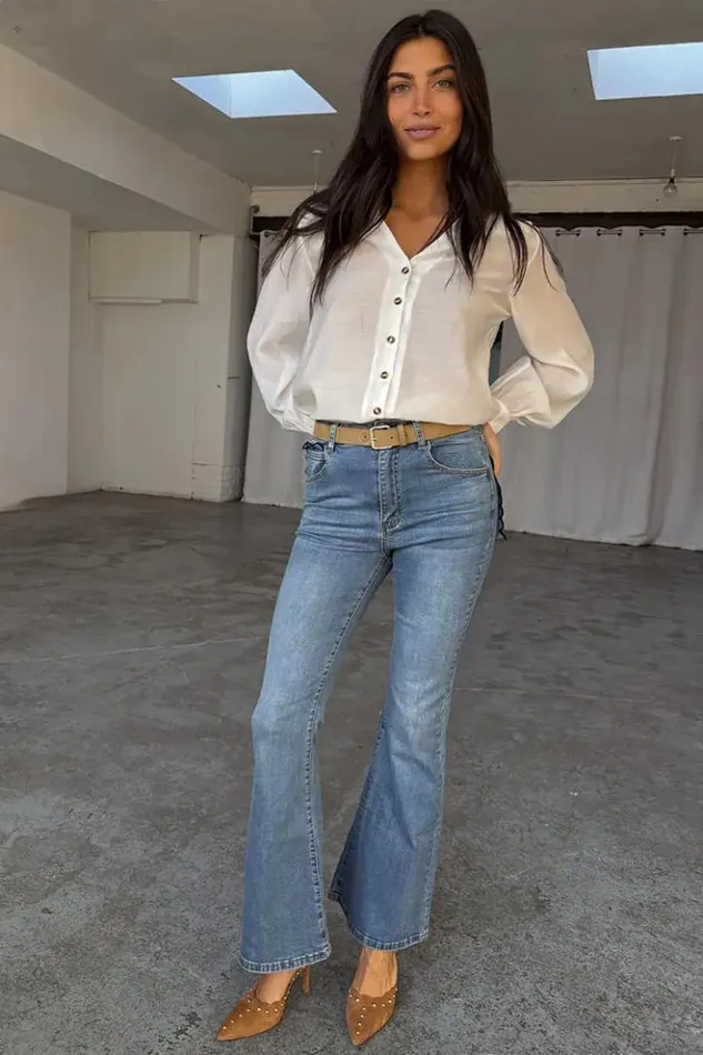 Never Fully Dressed Denim Flare Scallop Jean Women Newness