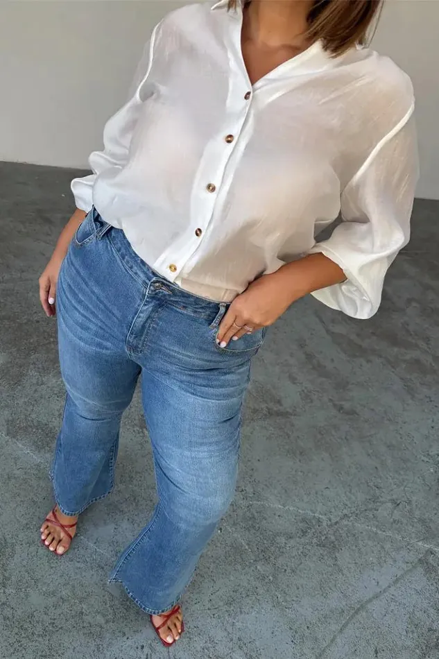 Never Fully Dressed Denim Flare Scallop Jean Women Newness