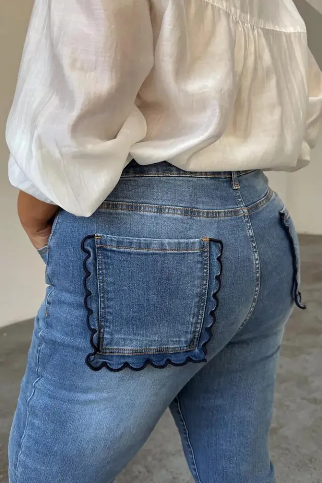Never Fully Dressed Denim Flare Scallop Jean Women Newness