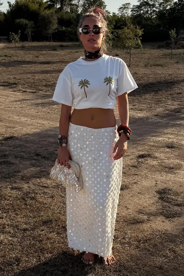 Never Fully Dressed Embroidered Palm Boob T Shirt Women Newness