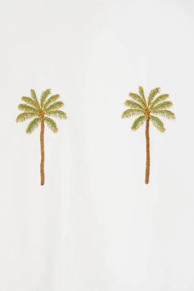 Never Fully Dressed Embroidered Palm Boob T Shirt Women Newness
