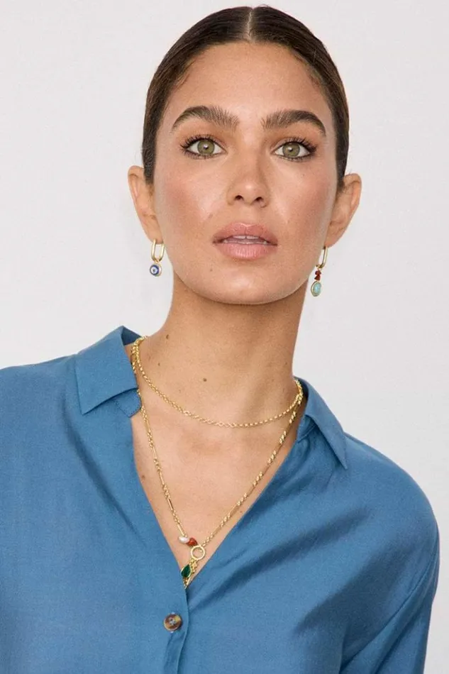 Never Fully Dressed Gold Plated Balearic Turquoise Eye Earring Women Accessories