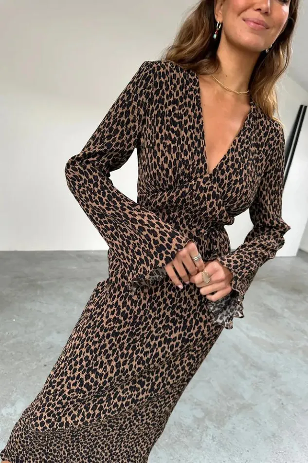 Never Fully Dressed Leopard Celeste Dress Women Leopard Print
