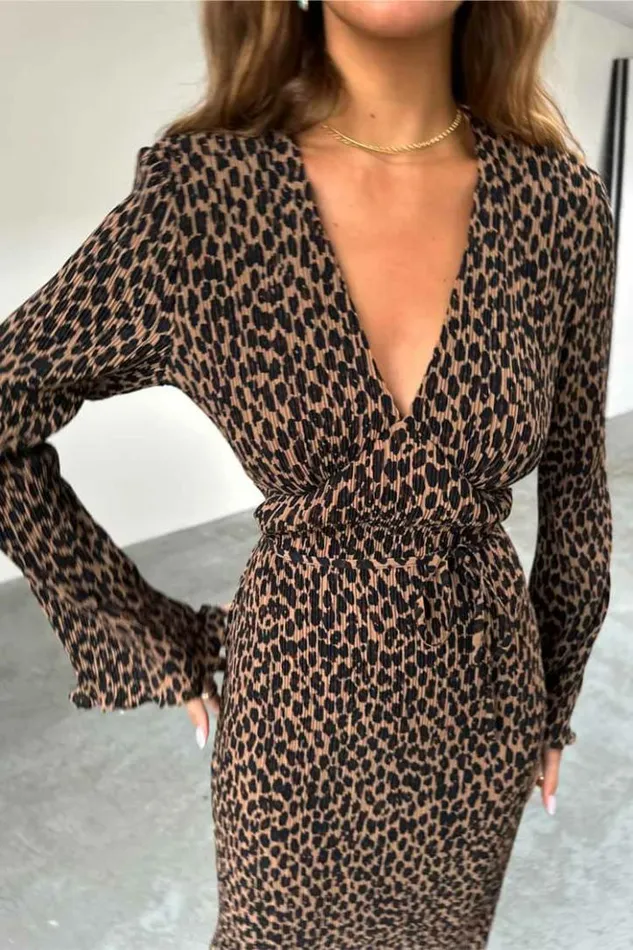 Never Fully Dressed Leopard Celeste Dress Women Leopard Print