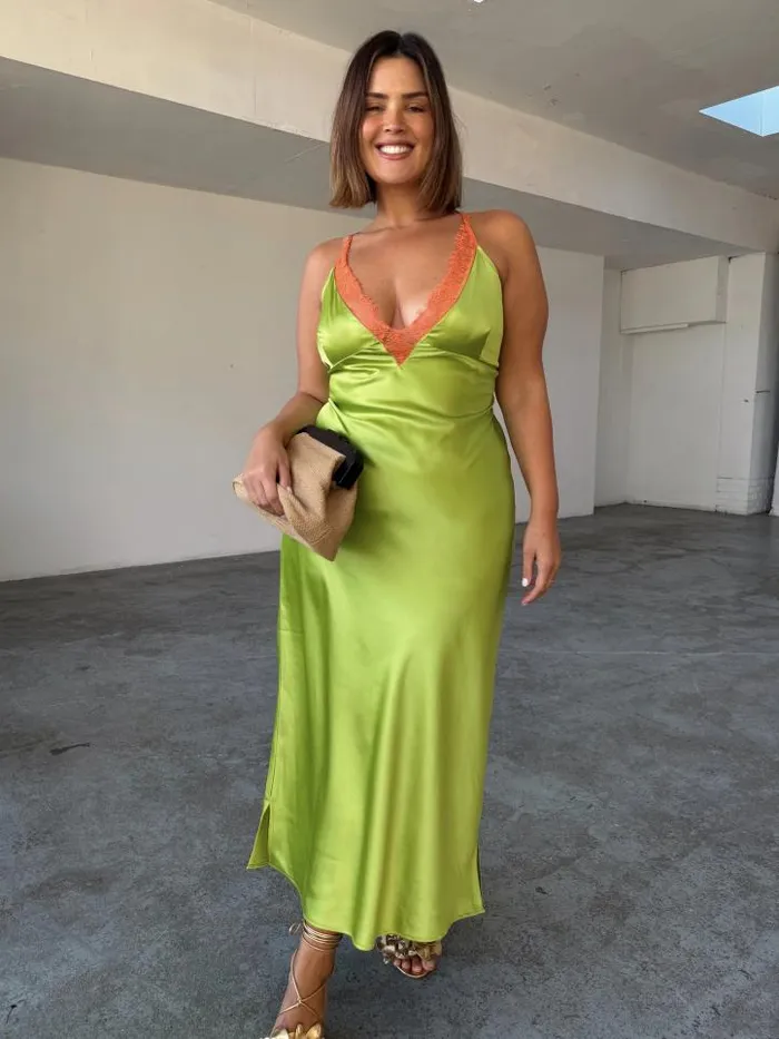 Never Fully Dressed Lime And Coral Lily Dress Women Newness