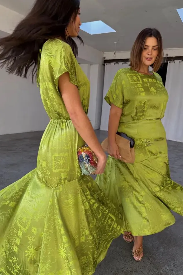 Never Fully Dressed Lime Safari Erin Dress Petite Women Petite