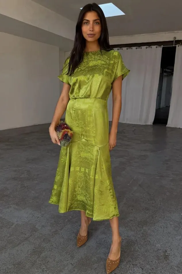 Never Fully Dressed Lime Safari Erin Dress Petite Women Petite