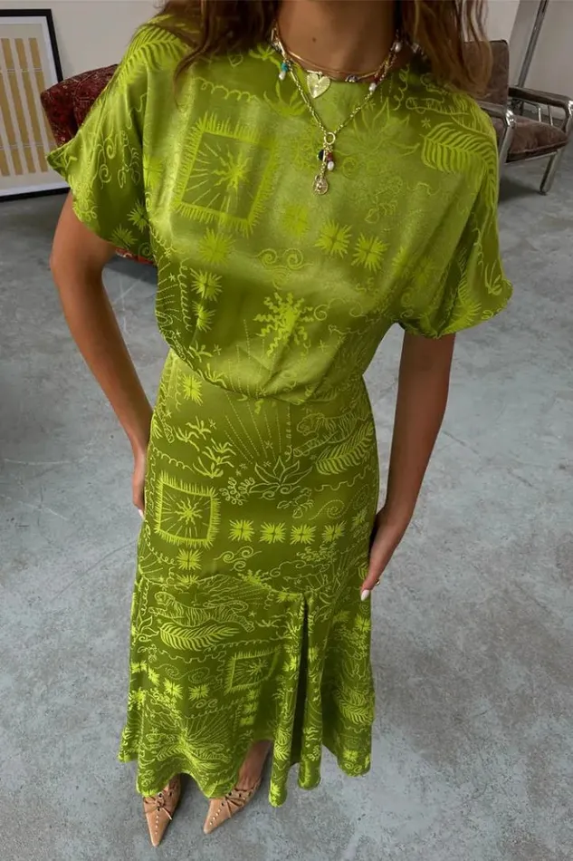 Never Fully Dressed Lime Safari Erin Dress Petite Women Petite
