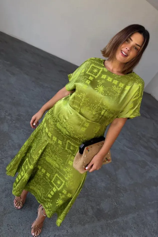Never Fully Dressed Lime Safari Erin Dress Petite Women Petite
