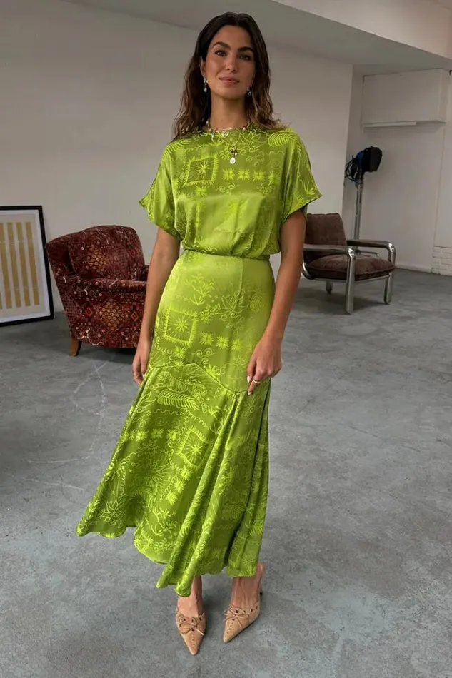 Never Fully Dressed Lime Safari Erin Dress Petite Women Petite