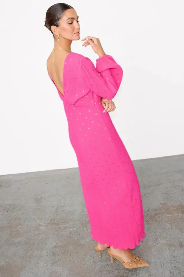 Never Fully Dressed Pink Plisse Emma Dress Women Summer Somewhere