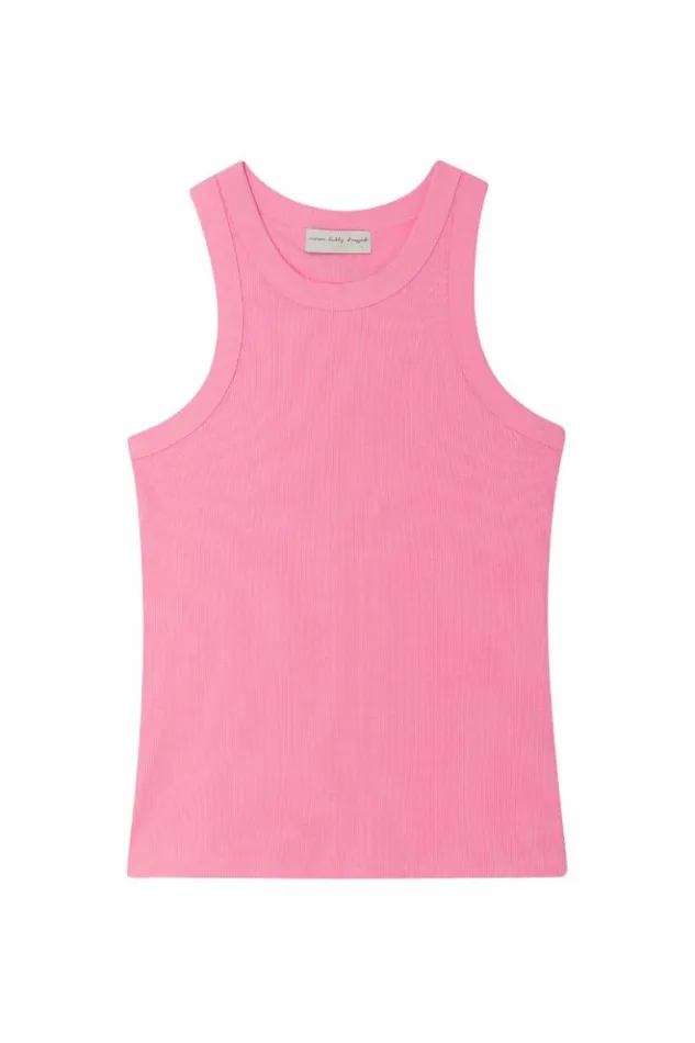 Never Fully Dressed Pink Ribbed Tank Top Women Tops and TShirts
