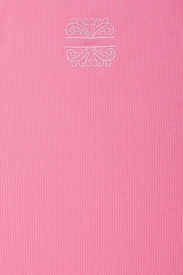 Never Fully Dressed Pink Ribbed Tank Top Women Tops and TShirts