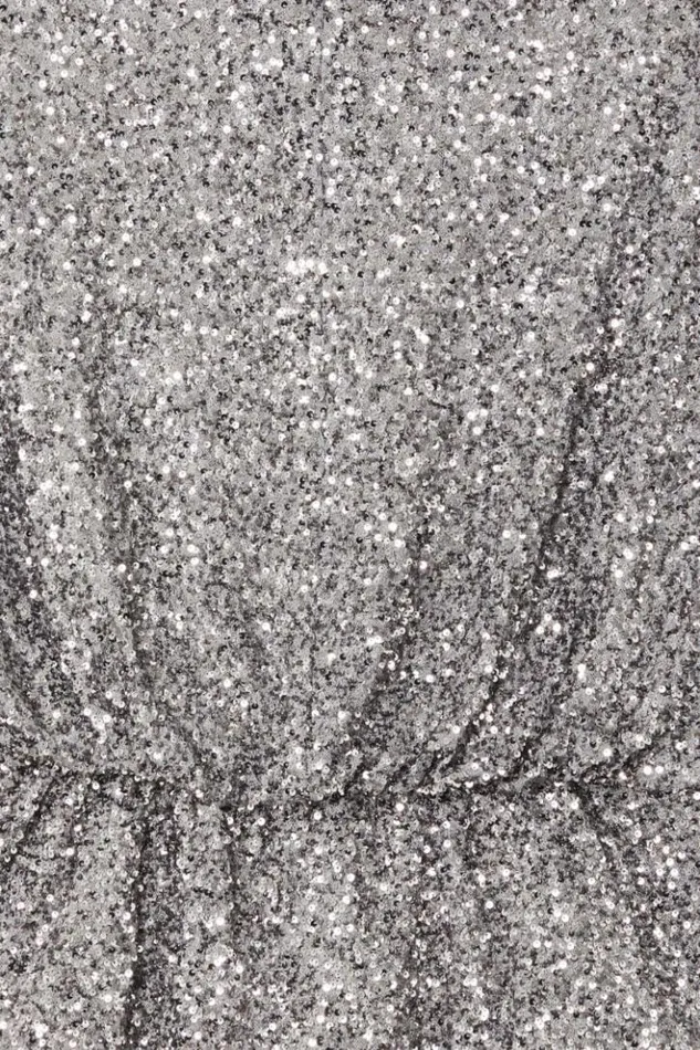 Never Fully Dressed Silver Sequin Tilly Top Women Tops and TShirts