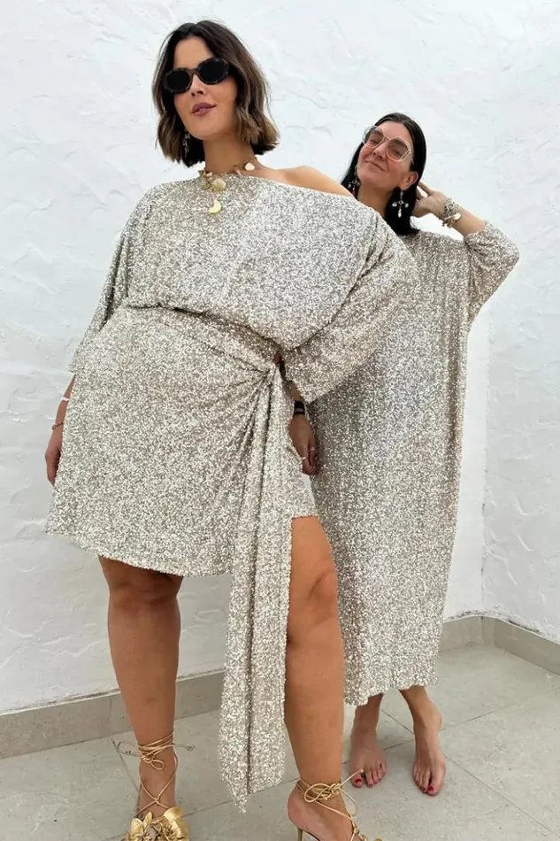 Never Fully Dressed Silver Sequin Tilly Top Women Tops and TShirts
