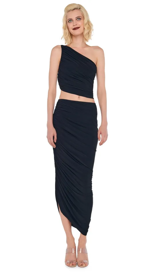 Norma Kamali Bottoms DIANA LONG SKIRT Black 8211 Clothing