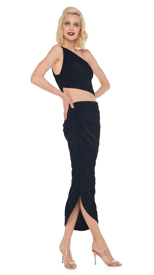 Norma Kamali Bottoms DIANA LONG SKIRT Black 8211 Clothing