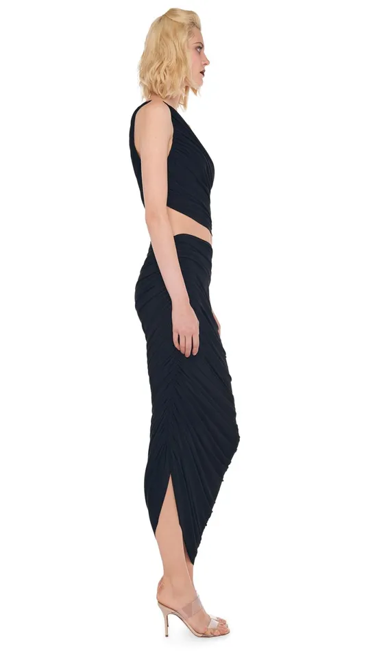 Norma Kamali Bottoms DIANA LONG SKIRT Black 8211 Clothing