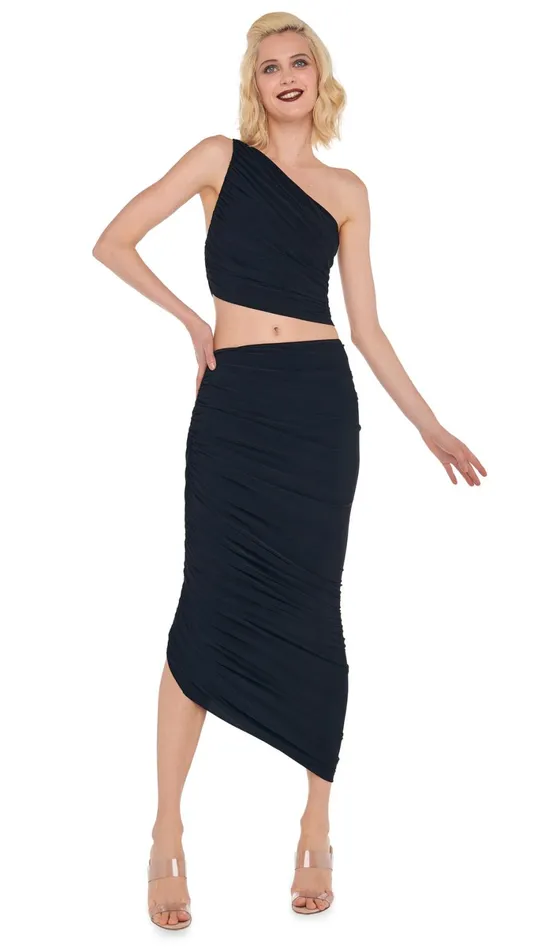 Norma Kamali Bottoms DIANA LONG SKIRT Black 8211 Clothing