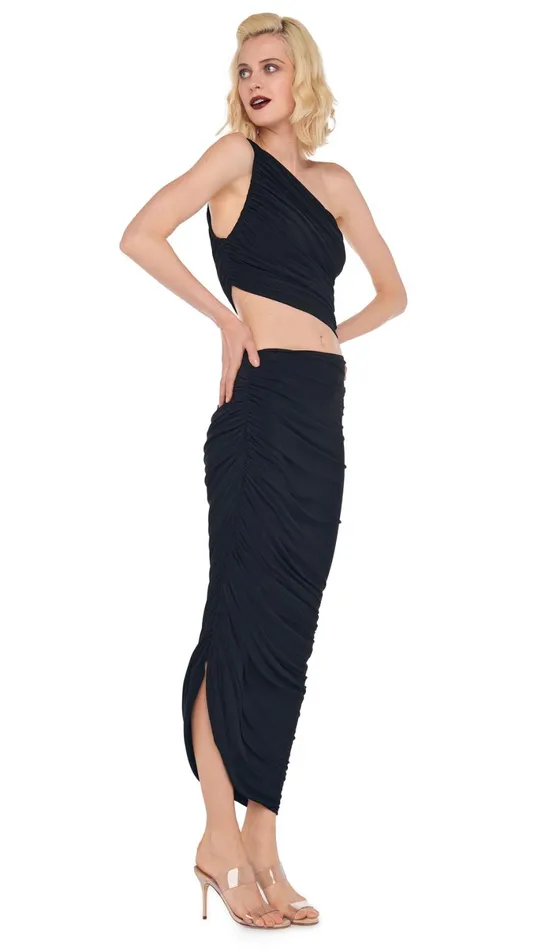 Norma Kamali Bottoms DIANA LONG SKIRT Black 8211 Clothing