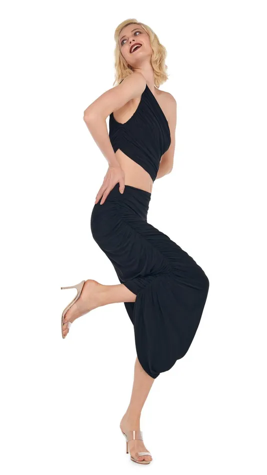 Norma Kamali Bottoms DIANA LONG SKIRT Black 8211 Clothing
